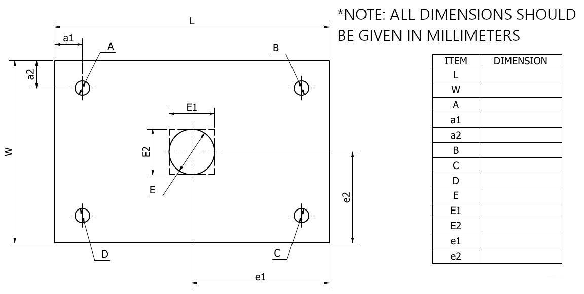 Rectangular Base plate template